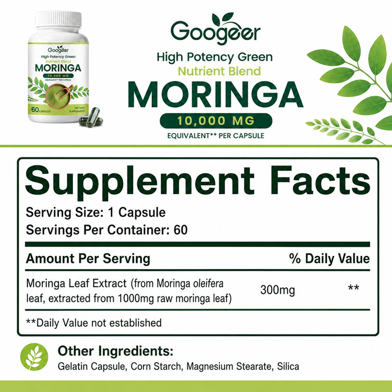 Premium Moringa Supplement wit - огляд і ціна Herbal Wellness Formula