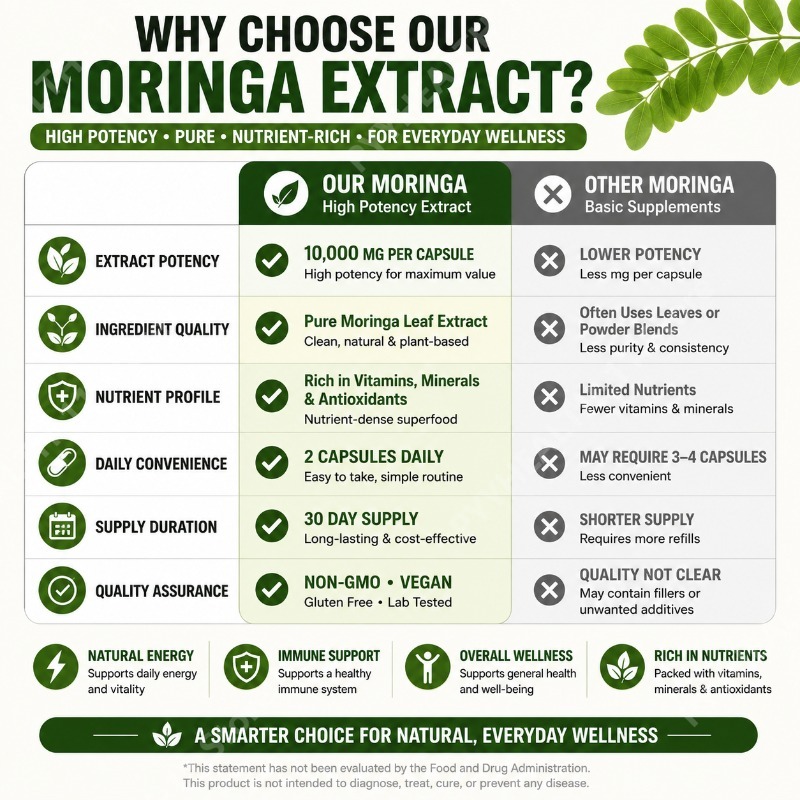 Premium Moringa Supplement wit - огляд і ціна Herbal Wellness Formula